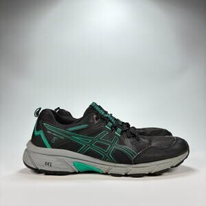 ASICS Gel-Venture 8 Black Green Trail Running Shoe Lace Up 1012B230 Women’s Sz 9